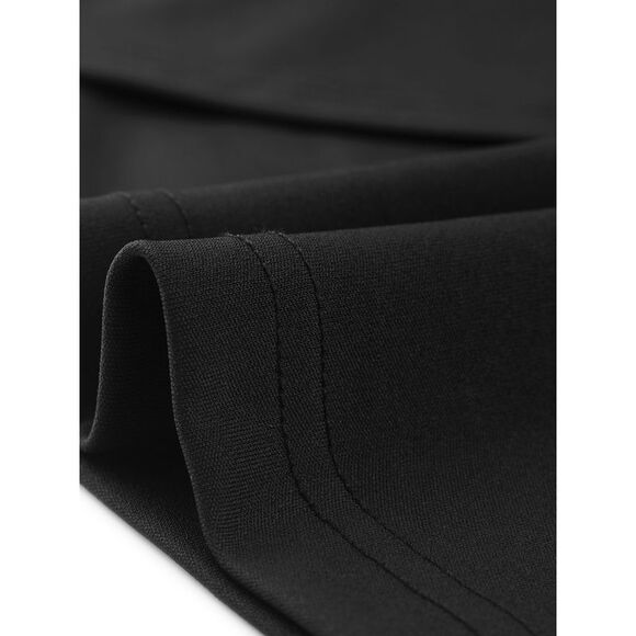 Plus Size Deep V Neck Faux Wrap Sheer Long Sleeve Midi Party Dresses Black - Picture 5 of 6